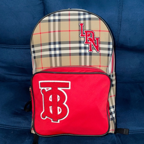 Burberry Nylon Check TB Logo Rucksack Backpack Rare Plaid excellent condition - Picture 2 of 14
